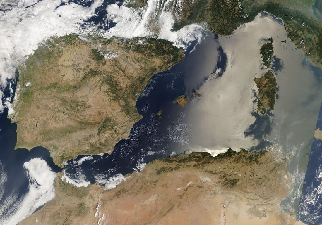 Imatge de satèl·lit del dia: dorsal càlida en alçada amb intrusió subtropical.