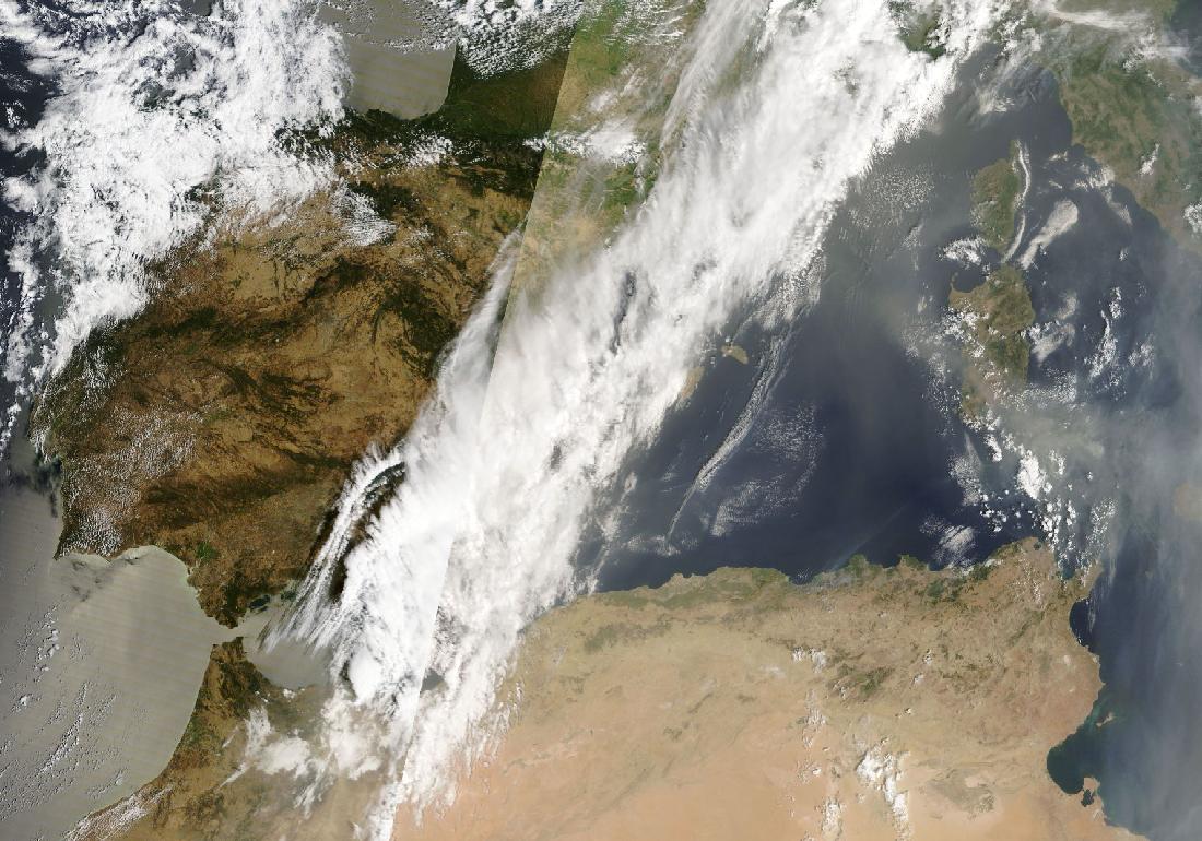 Imatge de satèl·lit del dia: anticicló atlàntic establint circulació bloquejada sobre la península.